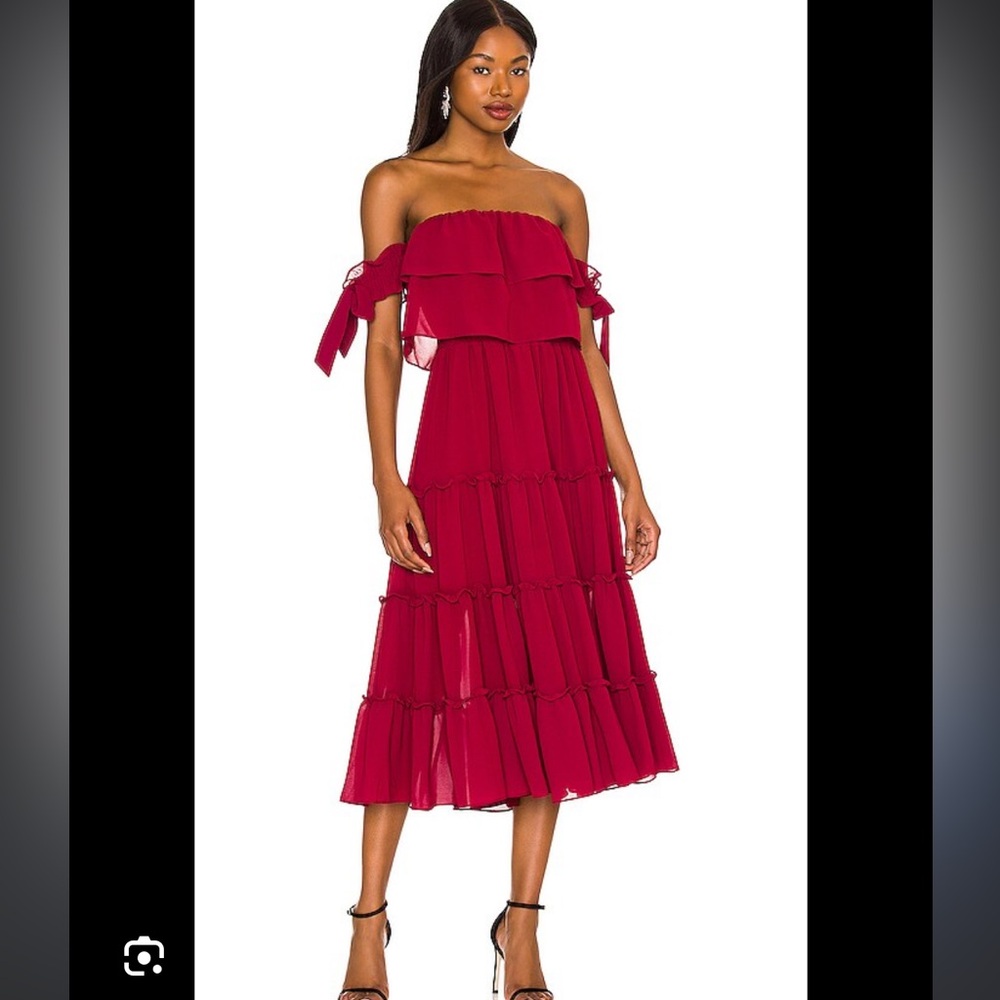 X Revolve Micaela dress in Burgundy